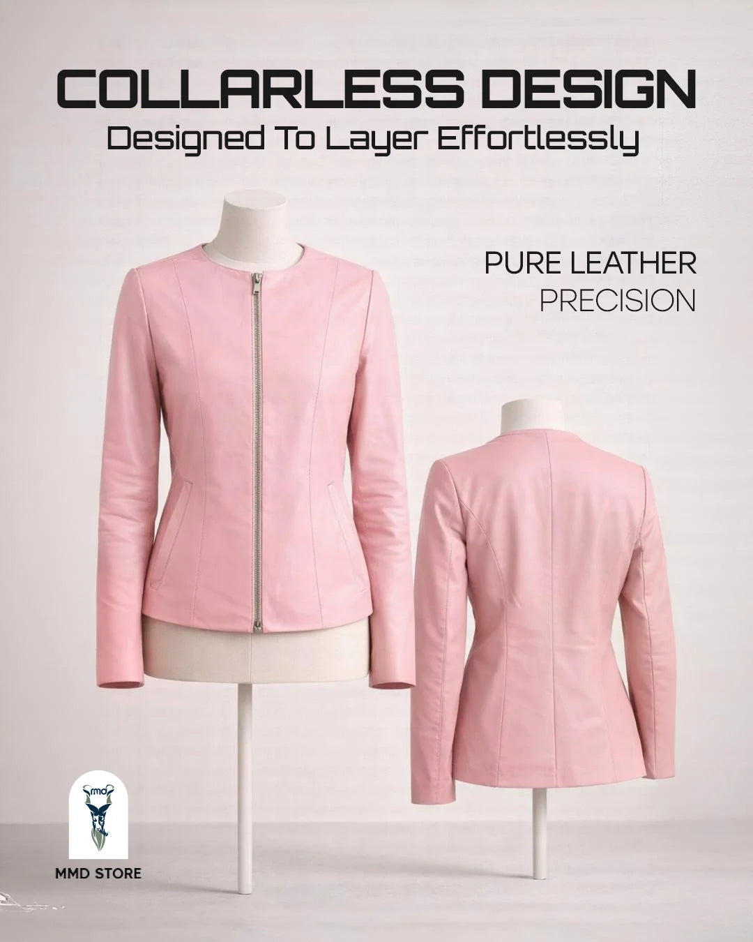 Elixir Collarless Leather Jacket
