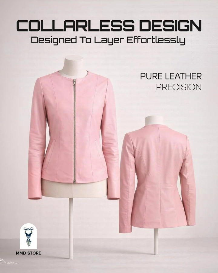 Elixir Collarless Leather Jacket