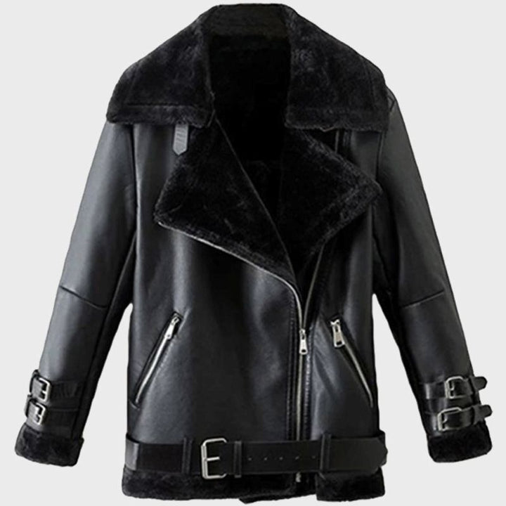 Men’s Weston Black Sheepskin Leather Jacket