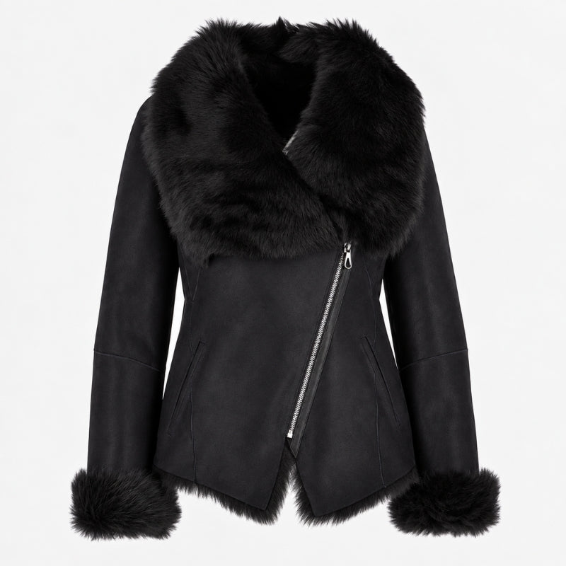 Women’s Cillian Black Sheepskin Leather Jacket