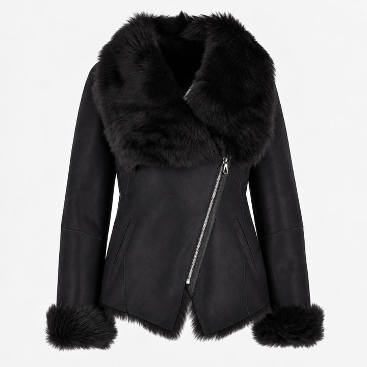 Women’s Cillian Black Sheepskin Leather Jacket