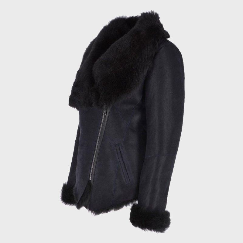 Women’s Cillian Black Sheepskin Leather Jacket