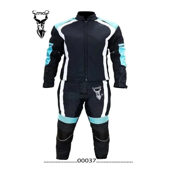 Blue Women’s Biker Jacket & Trouser Set (Leather Suit)