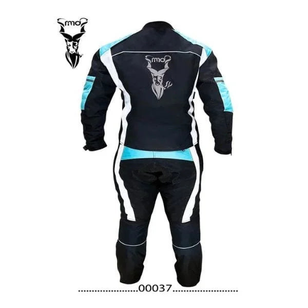 Blue Women’s Biker Jacket & Trouser Set (Leather Suit)
