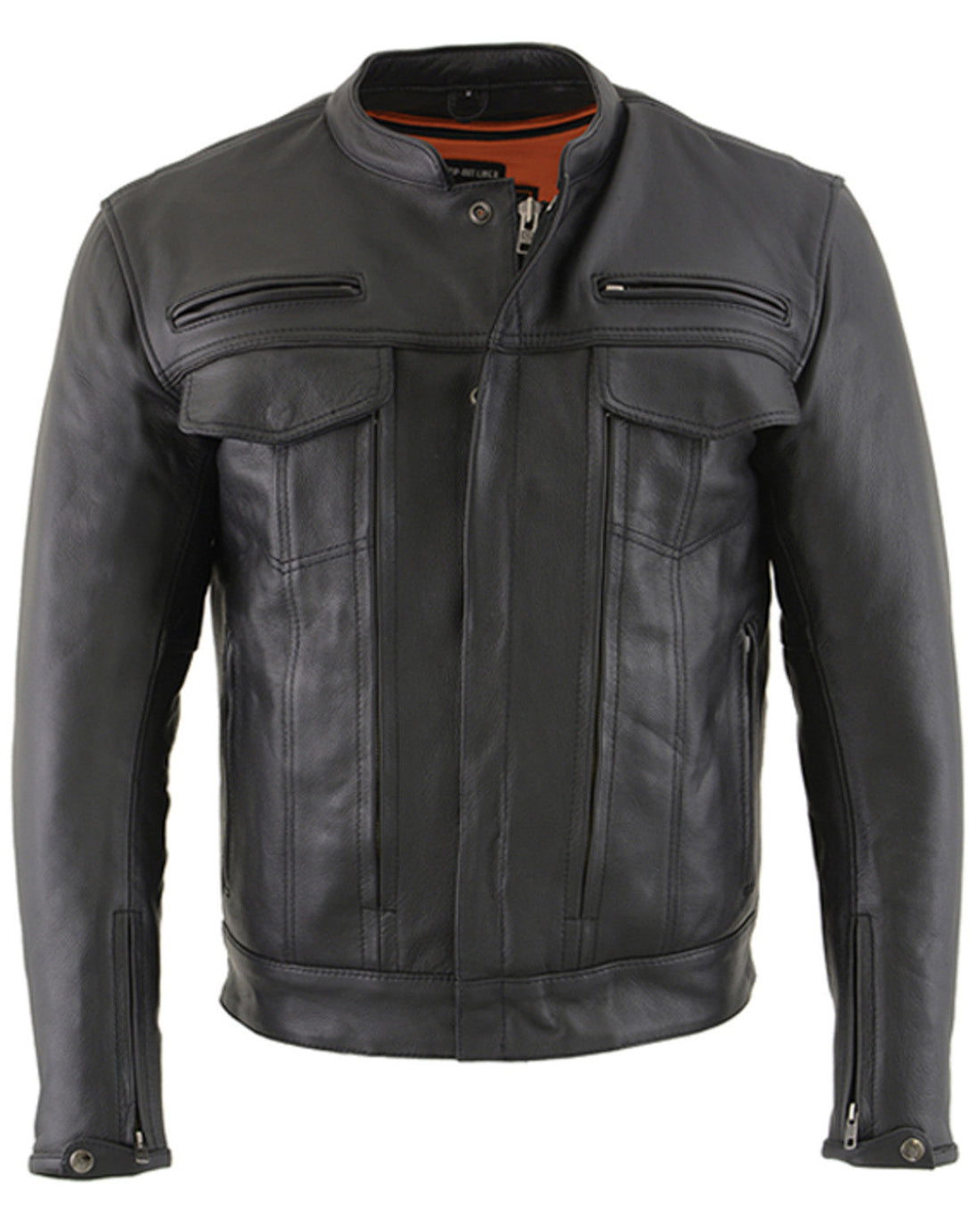 Men’s Vented Cowhide Leather Biker Jacket