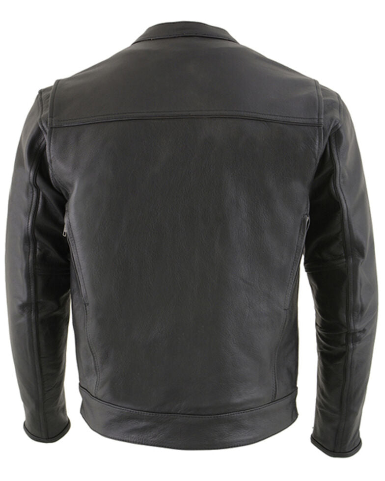 Men’s Vented Cowhide Leather Biker Jacket