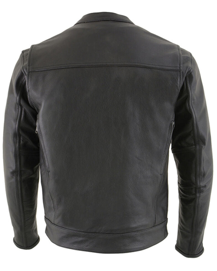 Men’s Vented Cowhide Leather Biker Jacket
