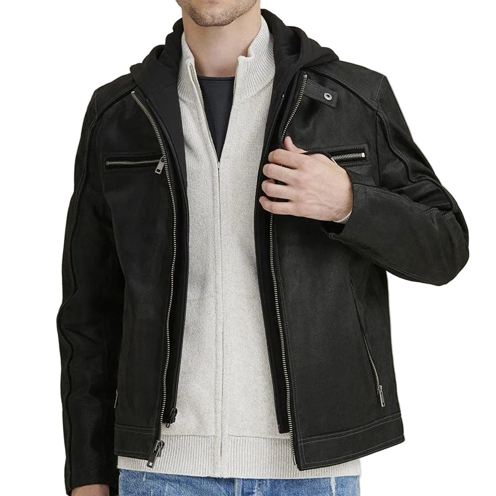 Men’s Weston Cowhide Leather Biker Jacket