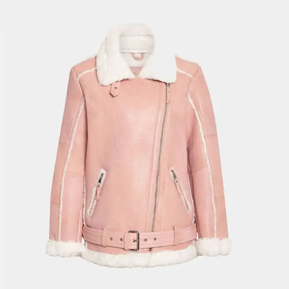 Women’s Rose Sheepskin Leather Jacket