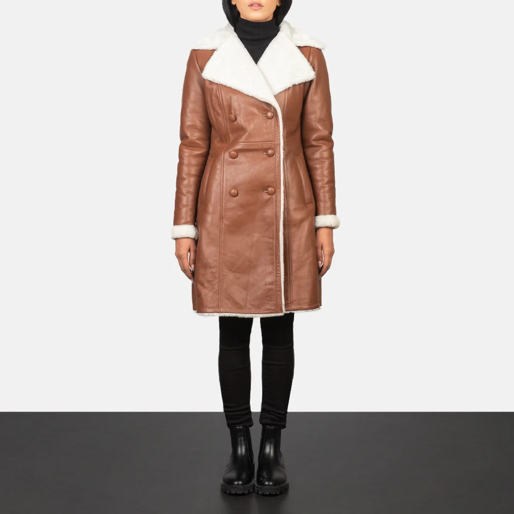 Amie Double Breasted Shearling Coat