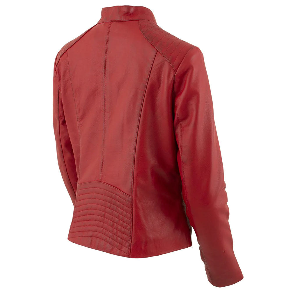 Women’s Ophelia Red Sheepskin Leather Aviator Jacket