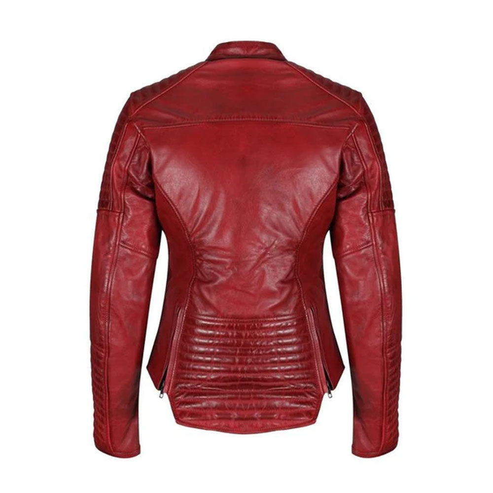 Women’s Soraya Red Sheepskin Leather Aviator Jacket