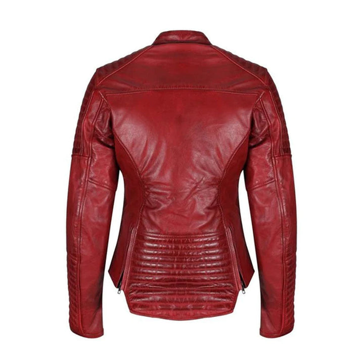 Women’s Soraya Red Sheepskin Leather Aviator Jacket