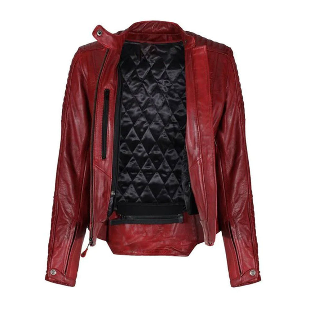 Women’s Soraya Red Sheepskin Leather Aviator Jacket