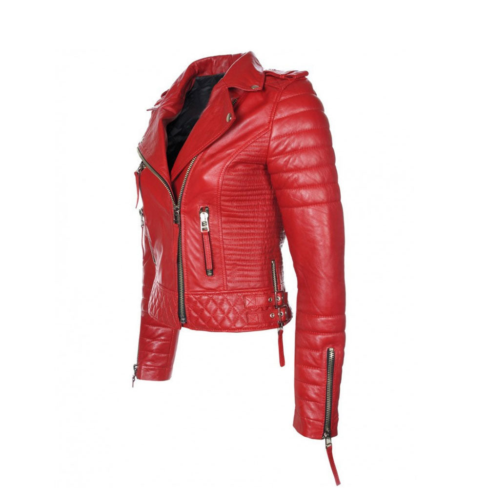 Women’s Pavel Red Sheepskin Leather Aviator Jacket