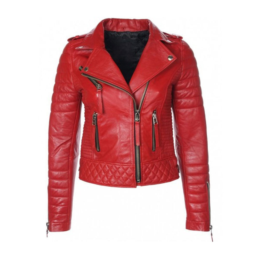 Women’s Pavel Red Sheepskin Leather Aviator Jacket