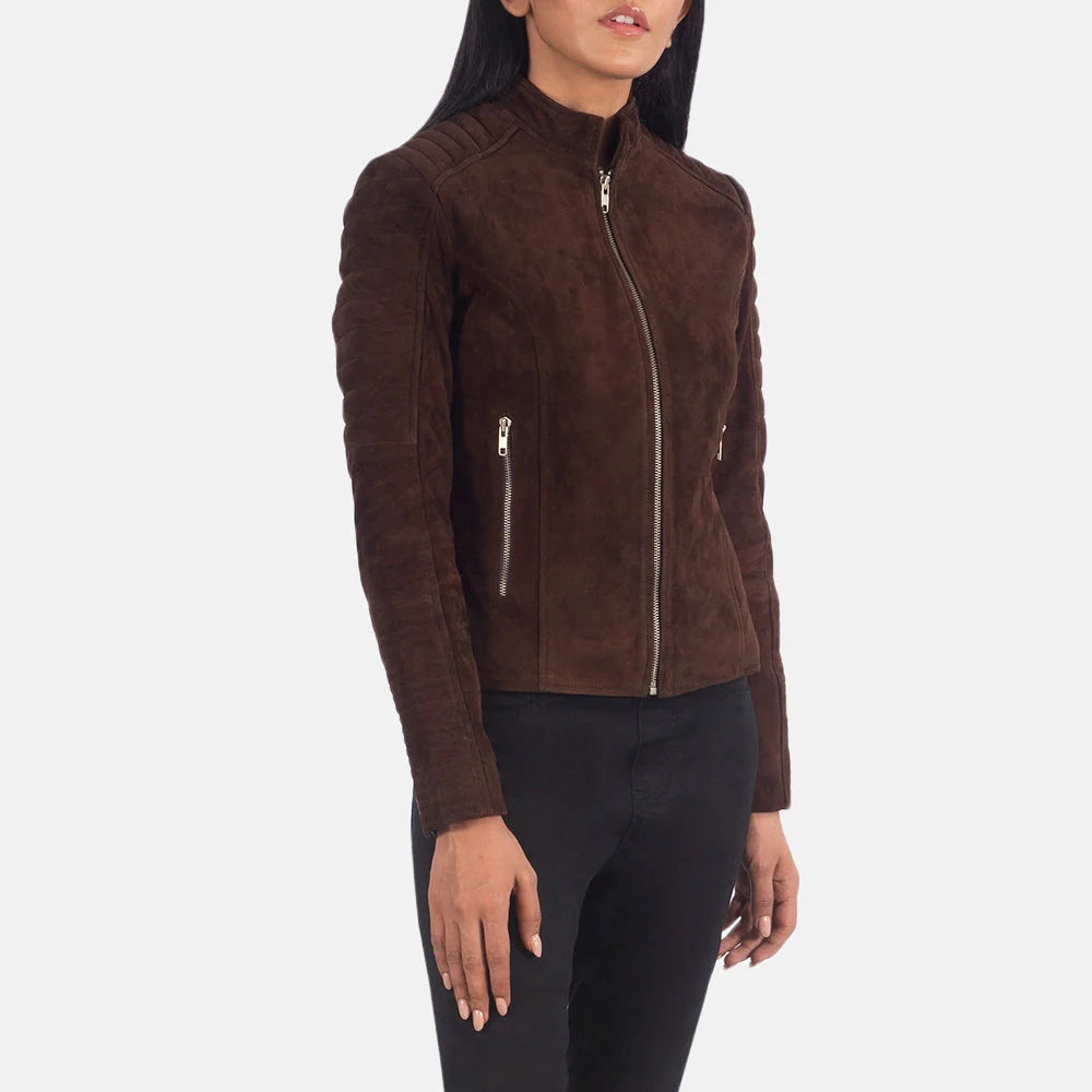 Adalyn Quilted Black Leather Biker Jacket