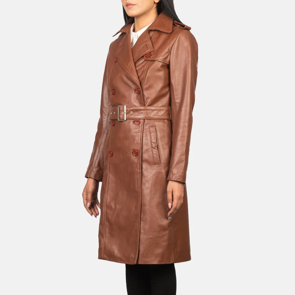 Alice Double Breasted Leather Coat