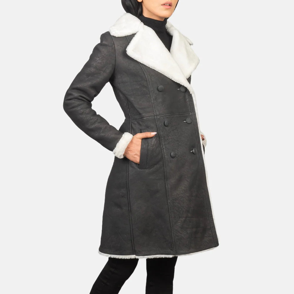 Amie Double Breasted Shearling Coat