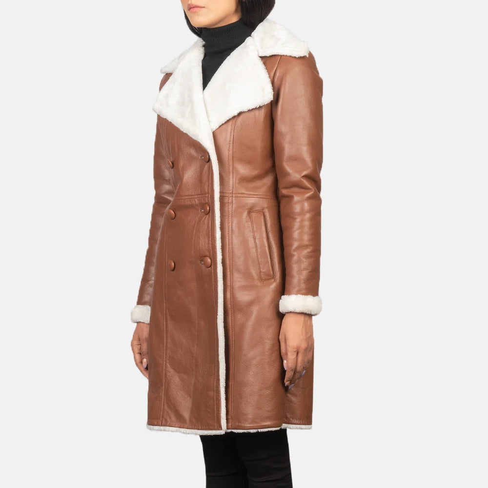 Amie Double Breasted Shearling Coat