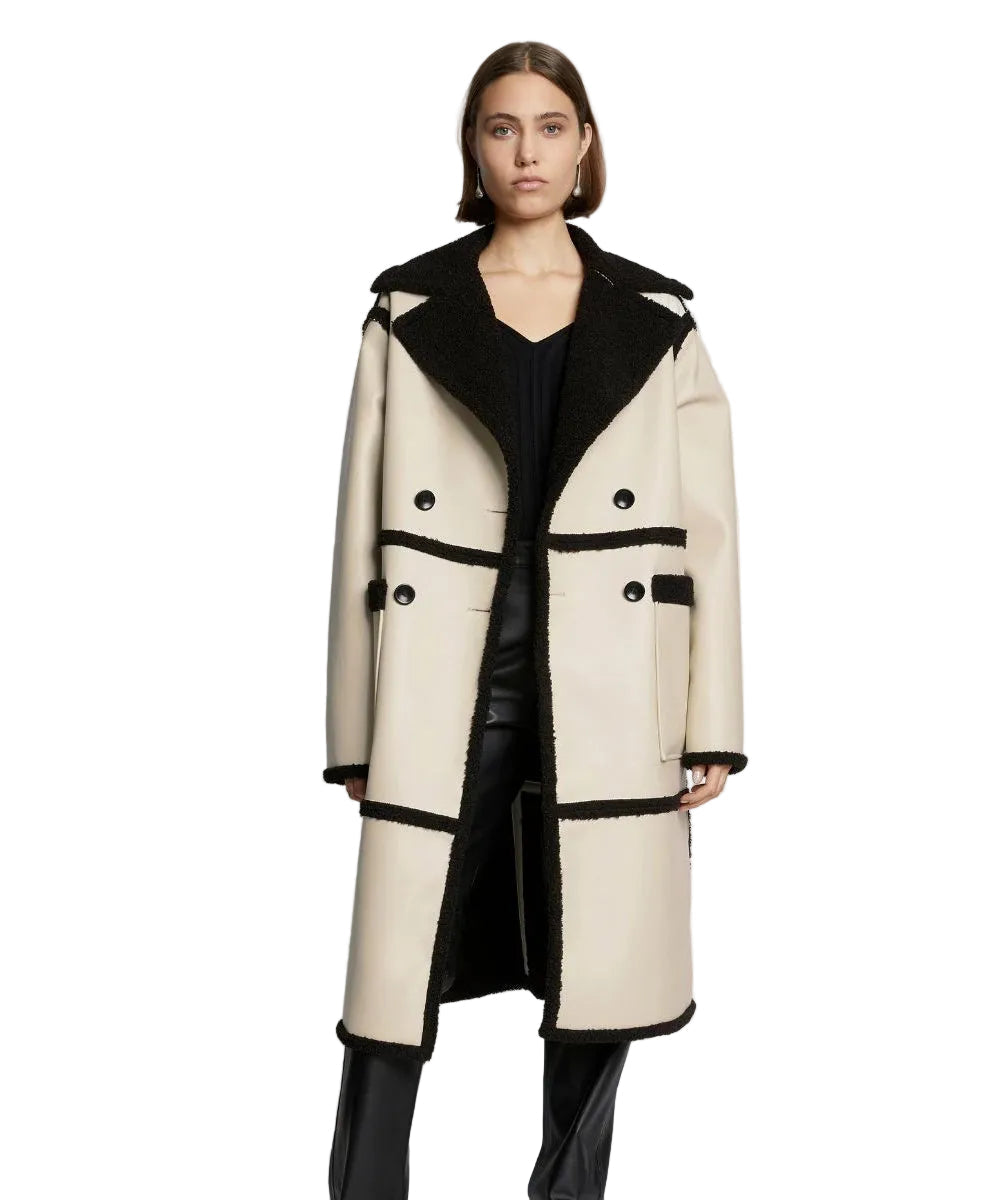 Women’s Oslo Sheepskin Leather Trench Coat