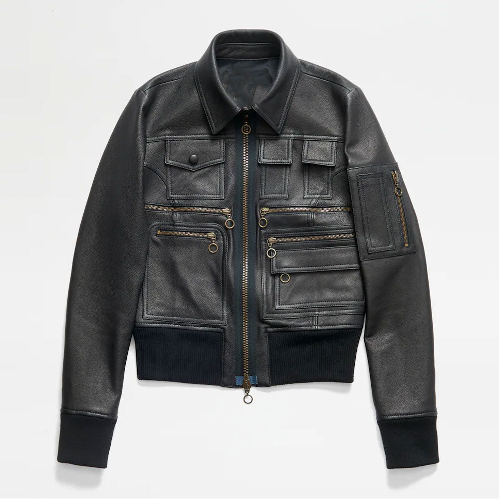 Women’s Gideon Black Sheepskin Leather Aviator Jacket