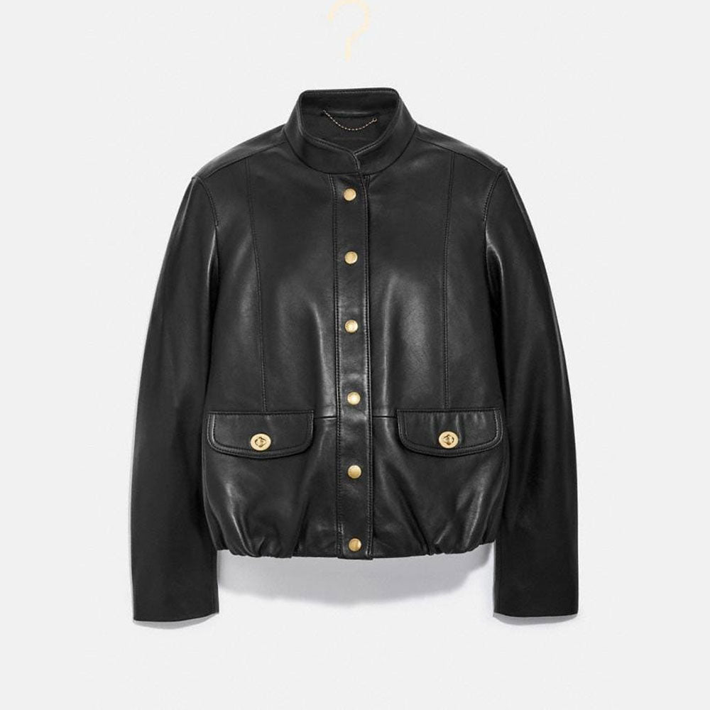 Women’s Giselle Black Sheepskin Leather Aviator Jacket