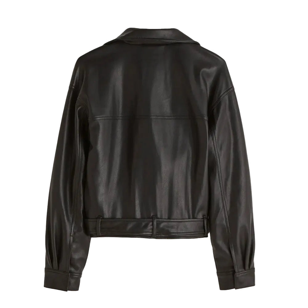 Women’s Fenix Black Sheepskin Leather Aviator Jacket