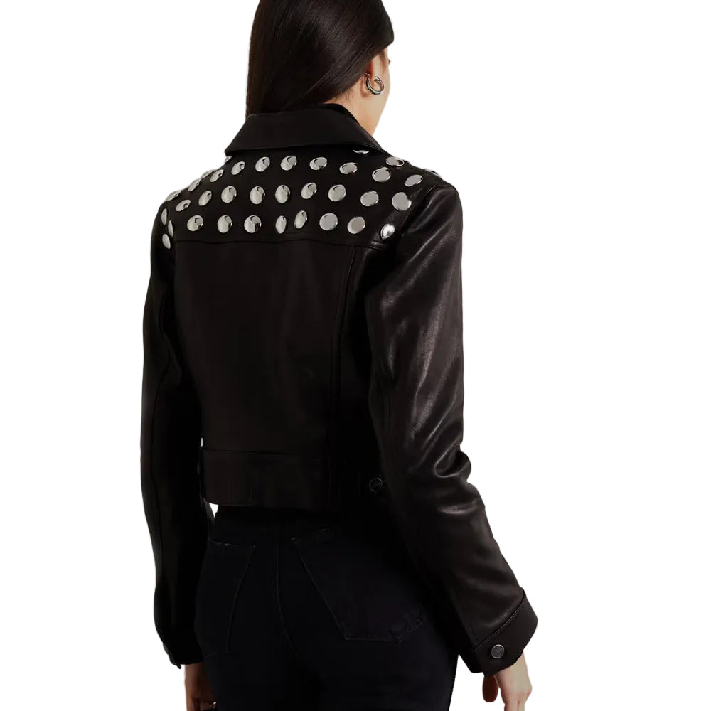 Women’s Textured Black Sheepskin Leather Jacket