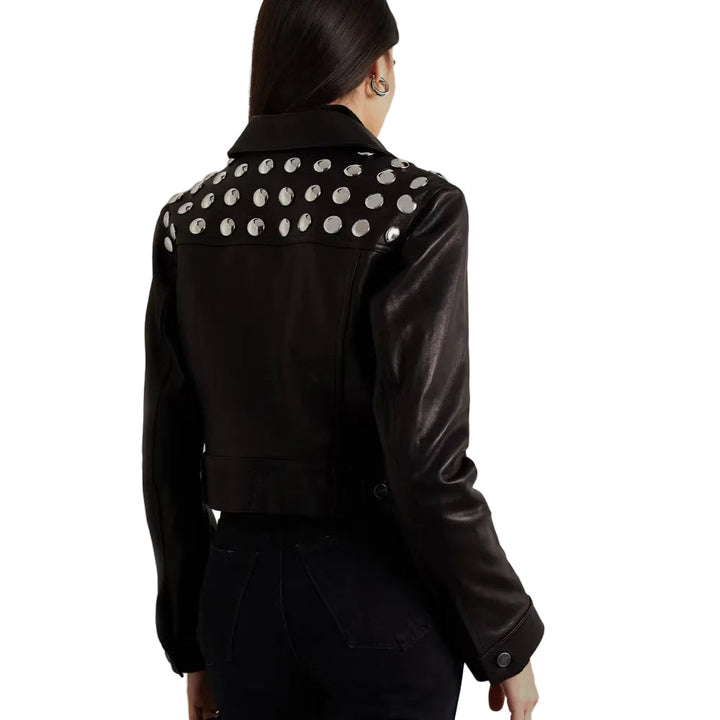 Women’s Textured Black Sheepskin Leather Jacket
