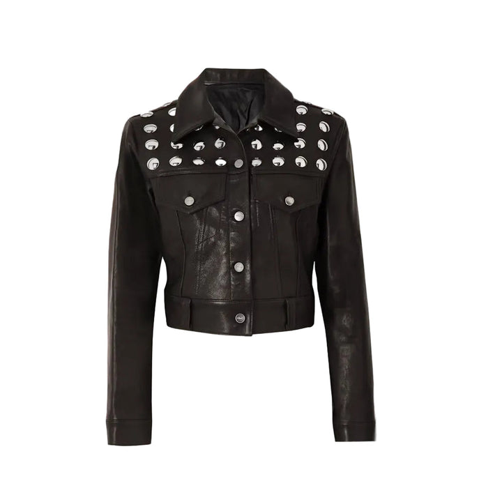 Women’s Textured Black Sheepskin Leather Jacket
