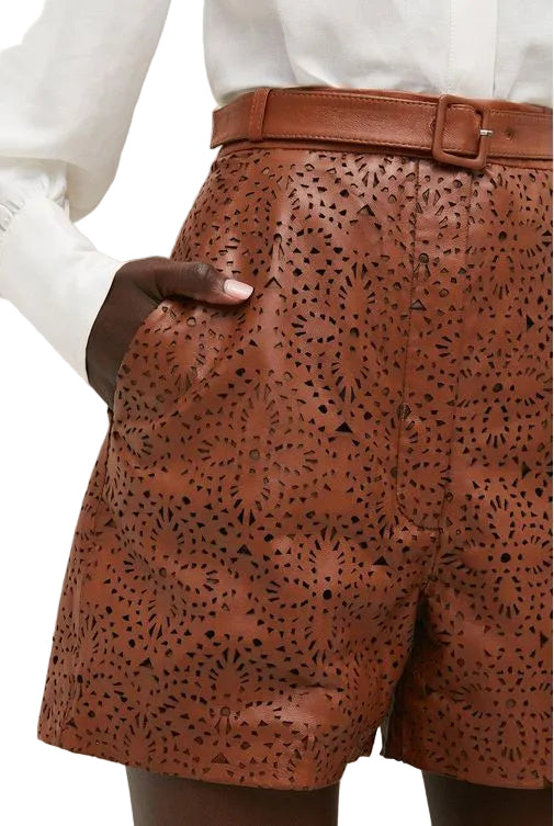 Women’s Light Brown Cowhide Leather Skirt