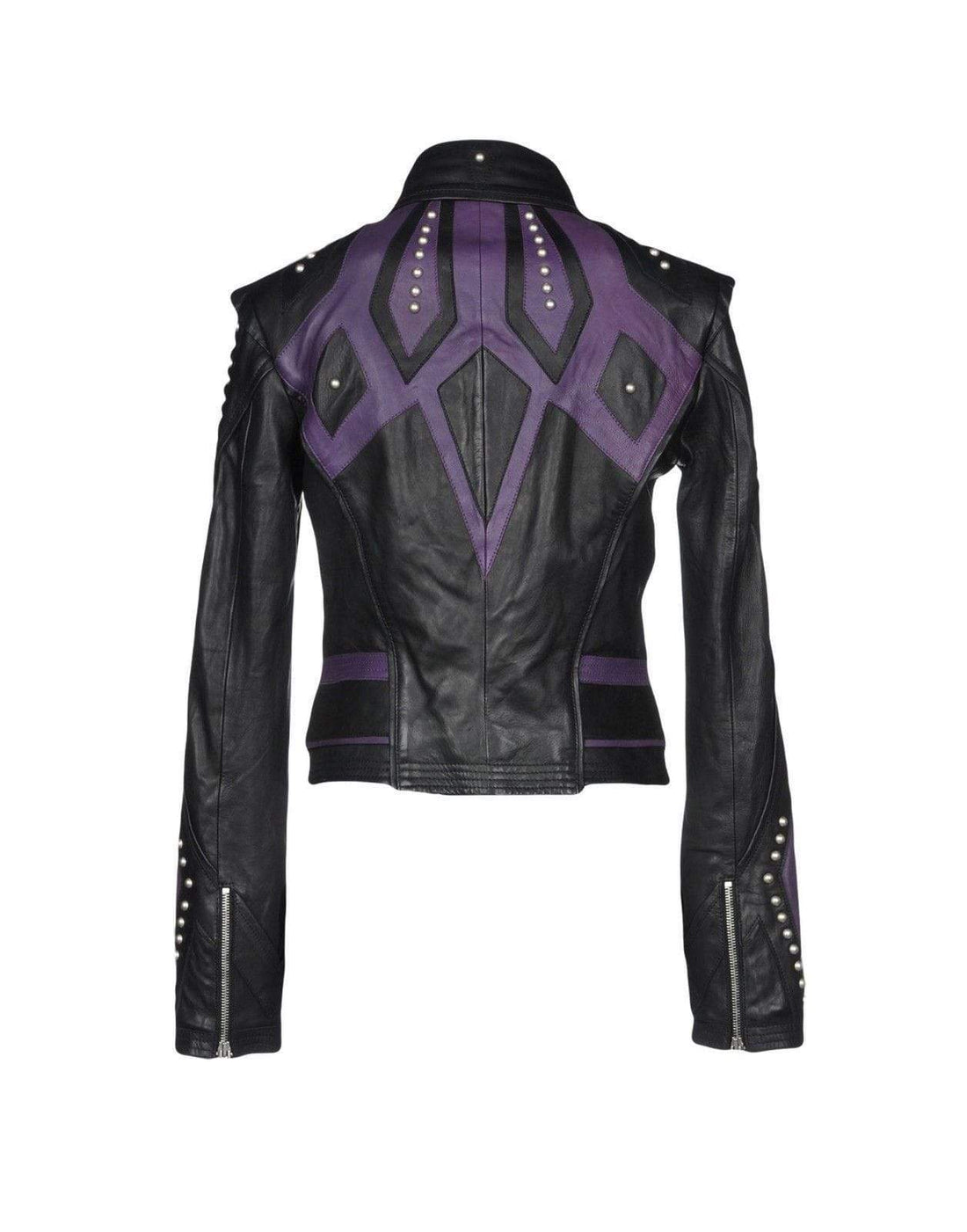 Women’s Burnished Two-Tone Cowhide Leather Studded Jacket