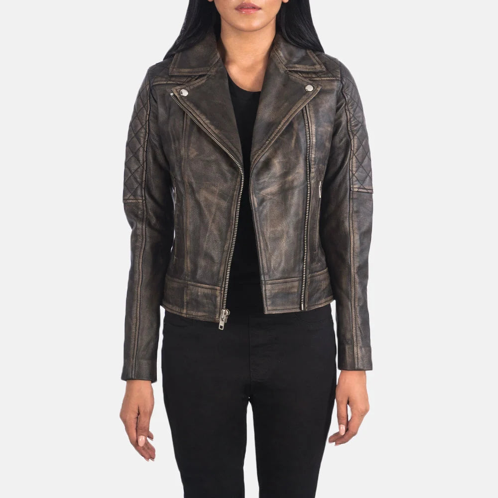 Carolyn Quilted Biker Jacket