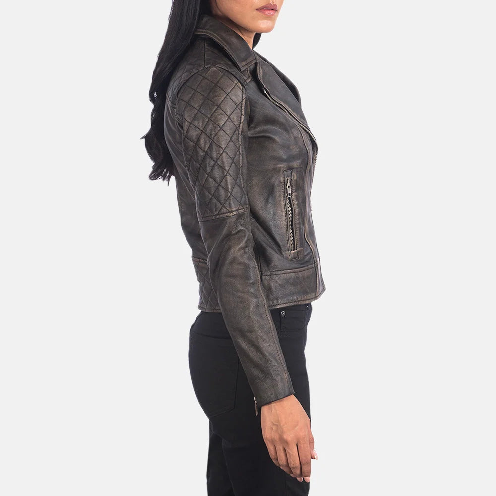 Carolyn Quilted Biker Jacket