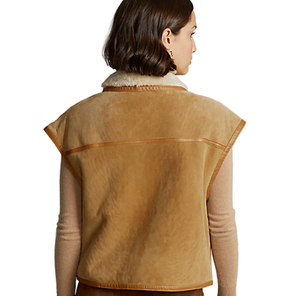 Women’s Aster Brown Sheepskin Leather Vest