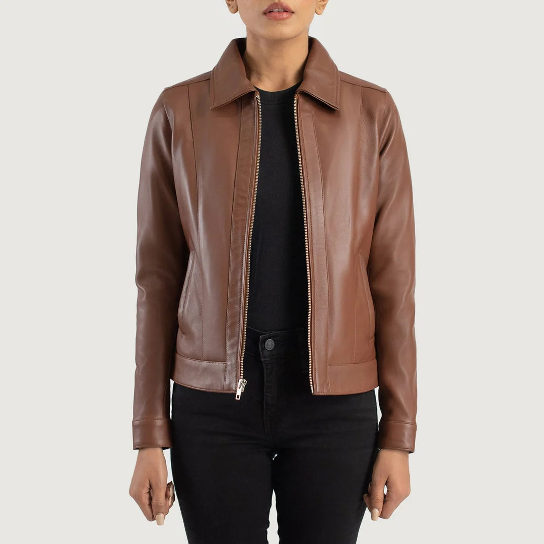 Vixen Classic Collar Leather Jacket