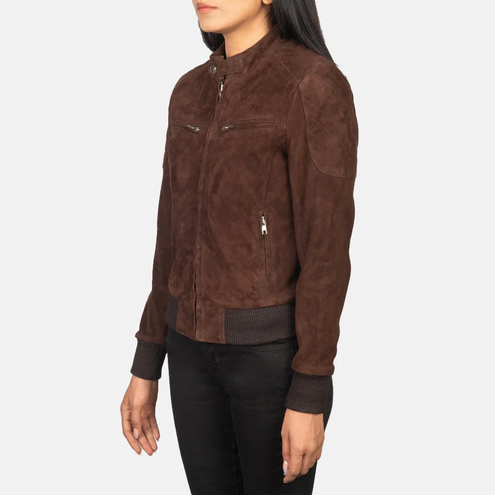 Zenna Suede Bomber Jacket