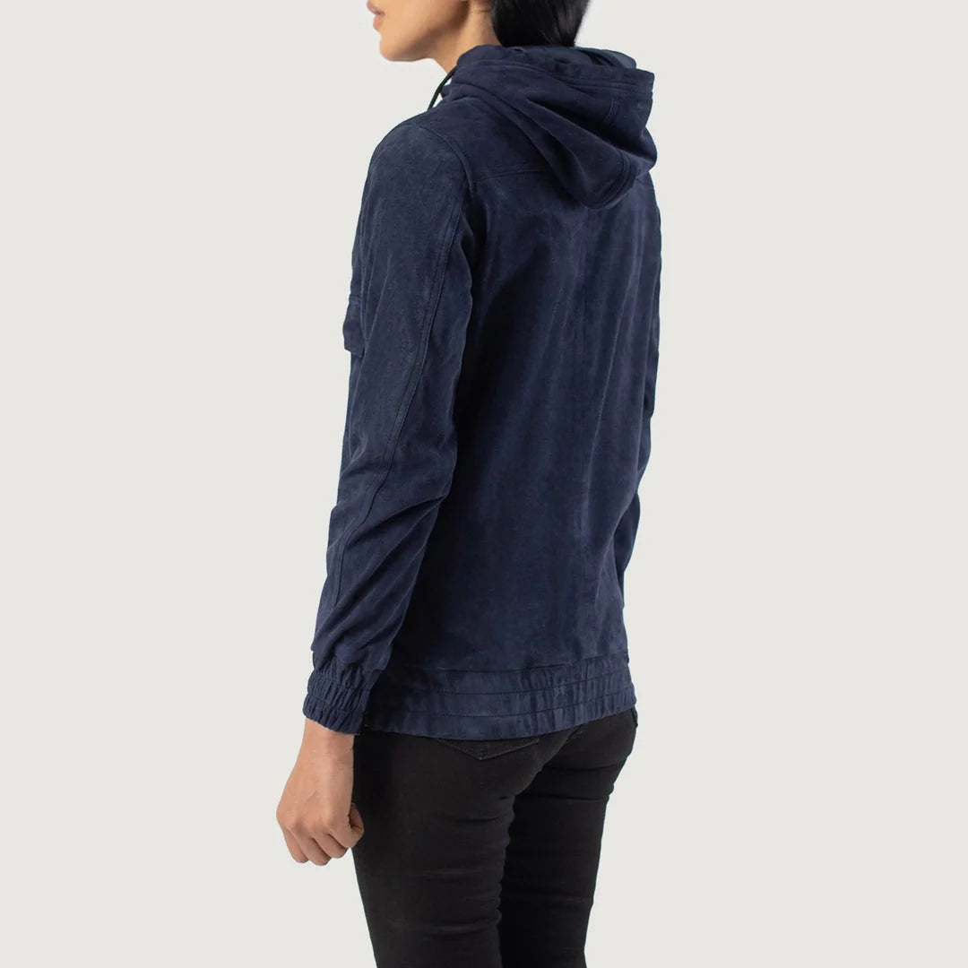 Zest Hooded Leather Pullover Jacket
