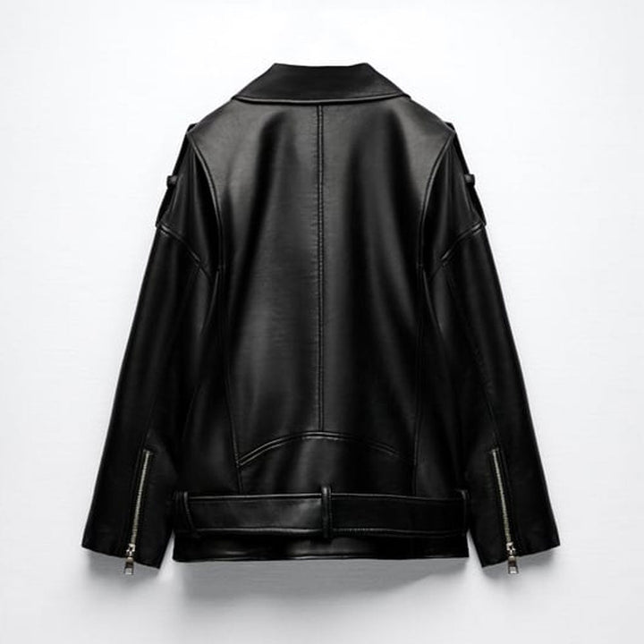 Women’s Torin Black Cowhide Leather Biker Jacket
