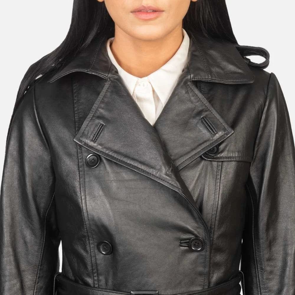 Alice Double Breasted Leather Coat