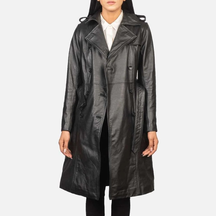 Alice Double Breasted Leather Coat