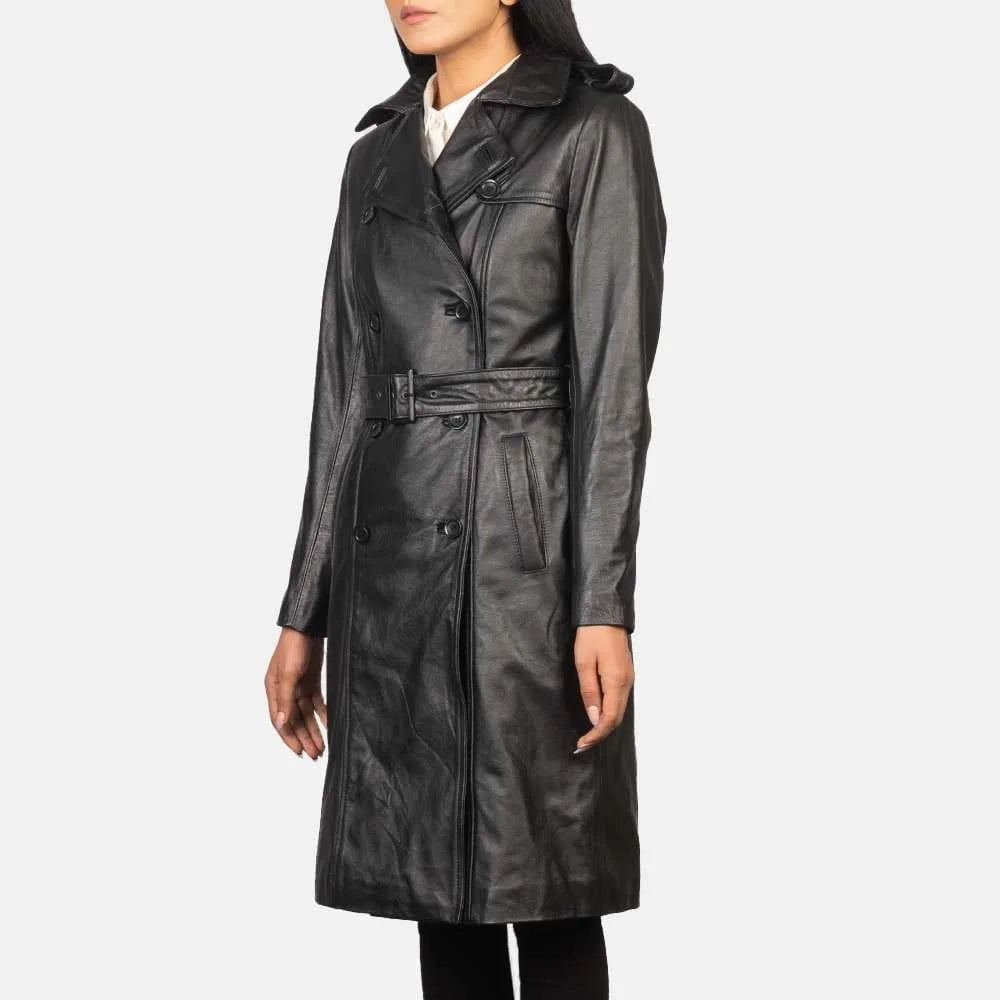 Alice Double Breasted Leather Coat