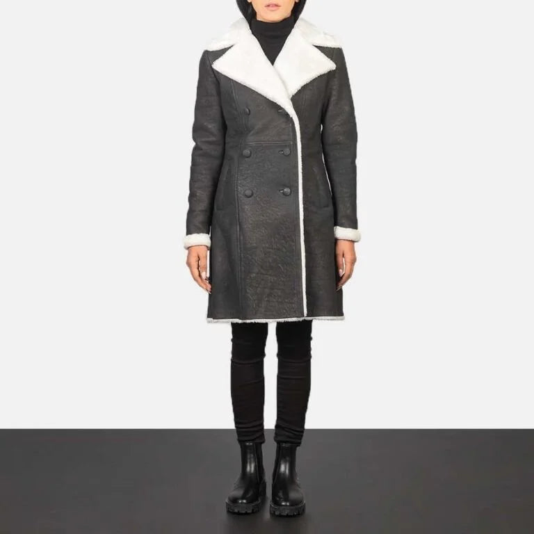 Amie Double Breasted Shearling Coat