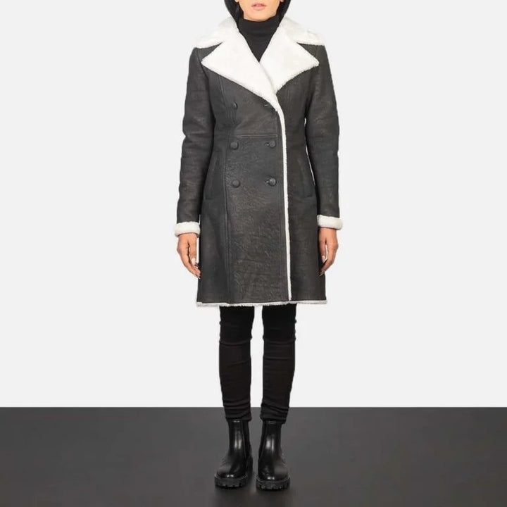 Amie Double Breasted Shearling Coat