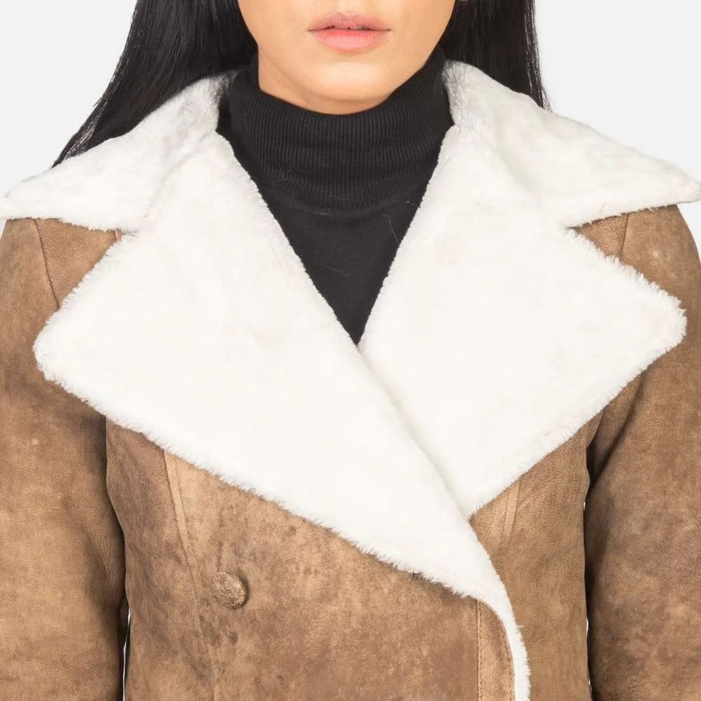 Amie Double Breasted Shearling Coat