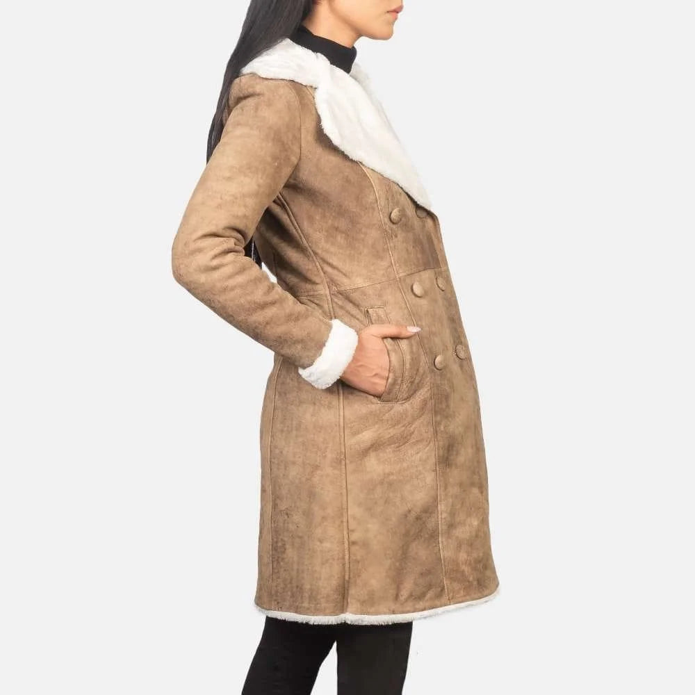 Amie Double Breasted Shearling Coat