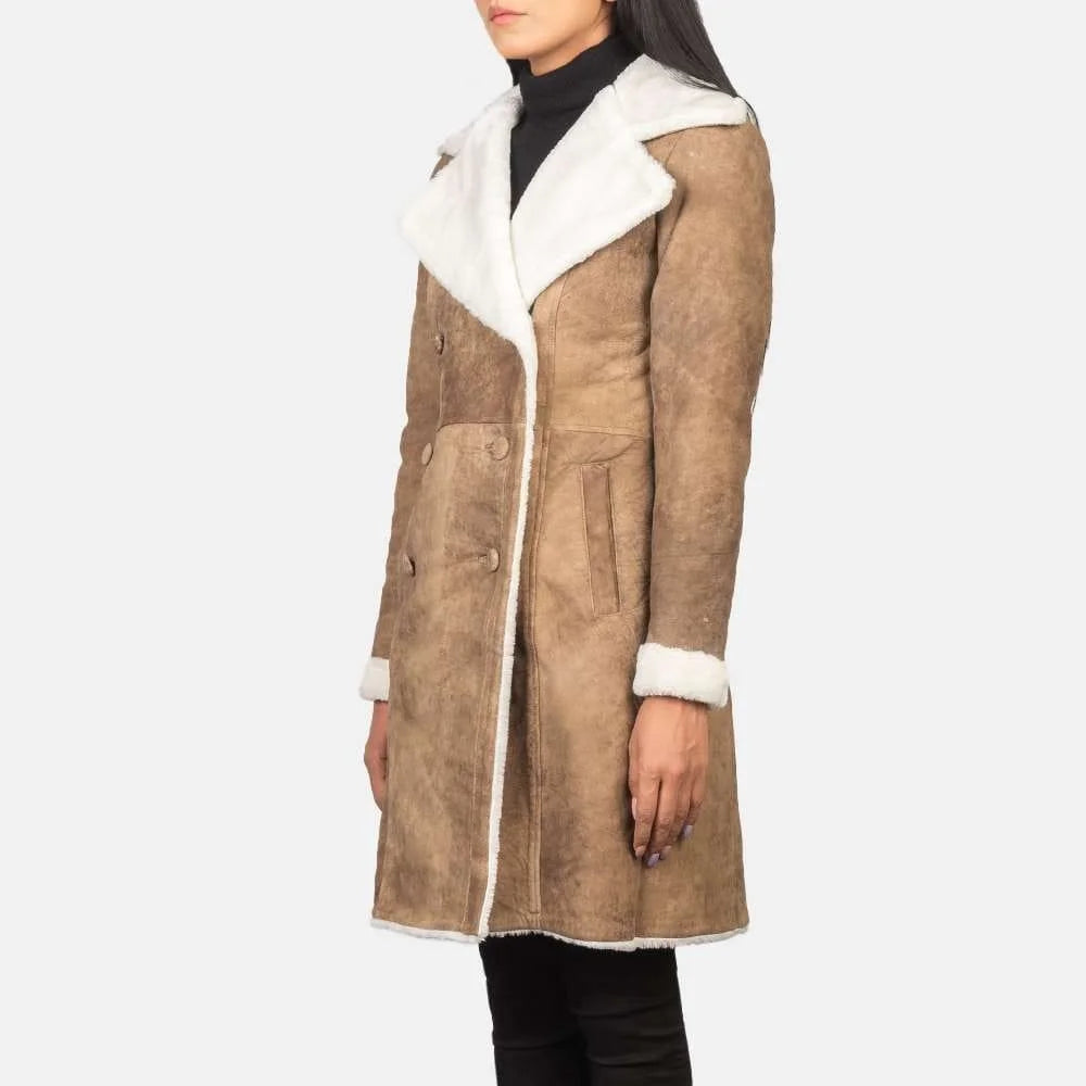 Amie Double Breasted Shearling Coat