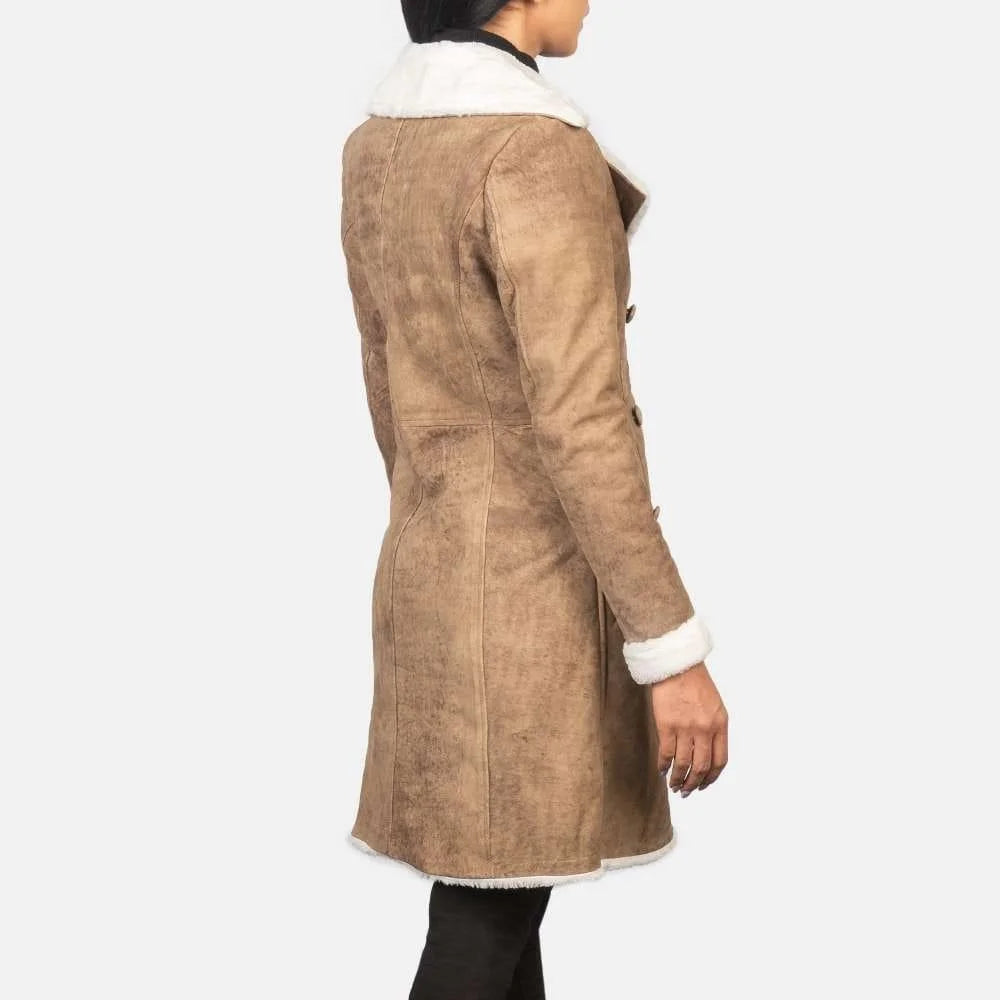 Amie Double Breasted Shearling Coat