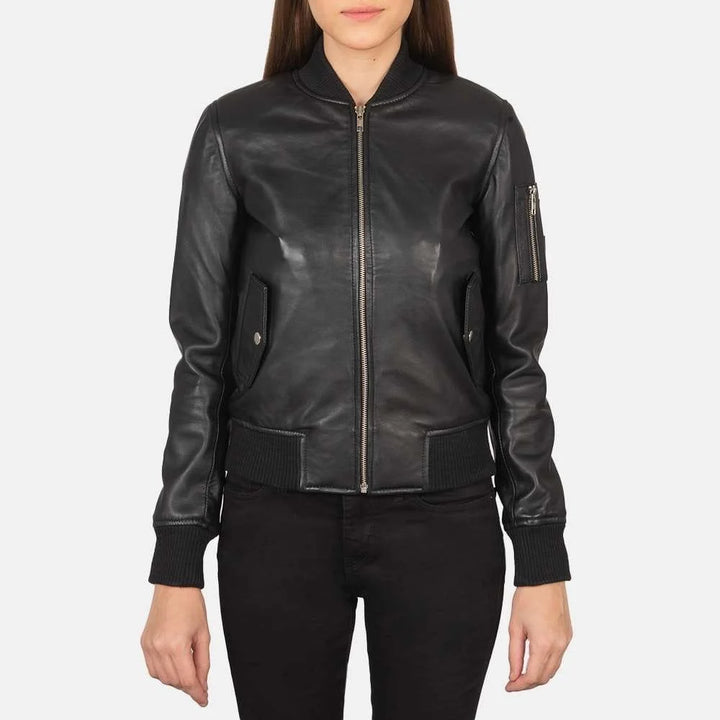 Ava Ma-1 Leather Bomber Jacket